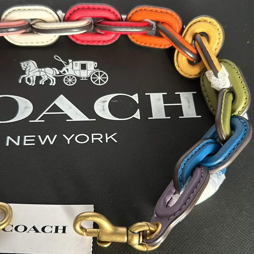 Coach | Bags | Nwt Coach Rainbow Leather Covered Short Chain Strap ...